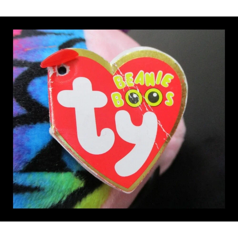 Ty Beanie Boos Flippy the Fish Big Purple Glitter Eyes USED